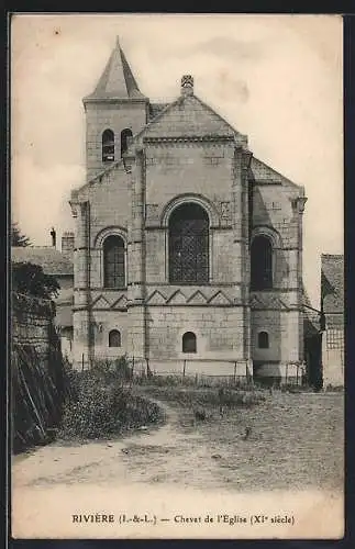 AK Rivière /I.-et-L., Chevet de l`Eglise