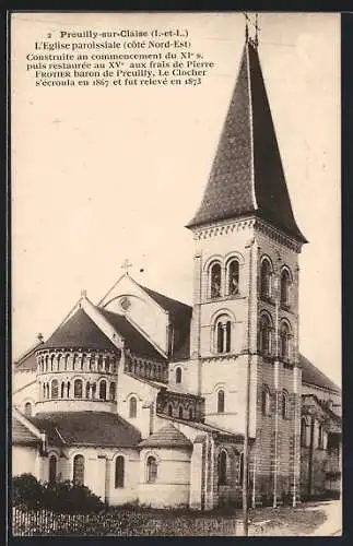 AK Preuilly-sur-Claise, L`Eglise paroissiale, côté Nord-Est