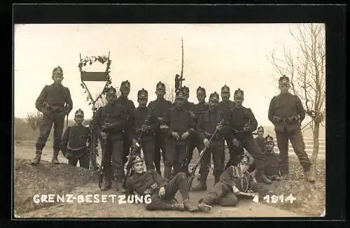 AK Grenzbesetzung 1914, schweizer Soldaten