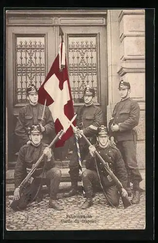 AK Schweizer Soldaten bei der Fahnenwache