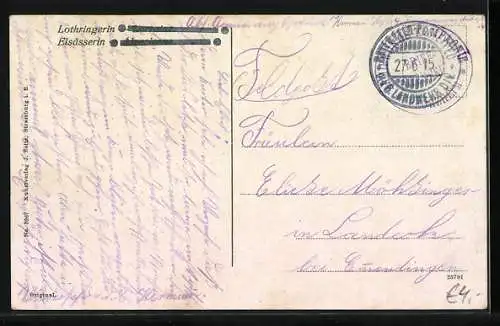 AK Zwei Frauen in elsass-lothringischer Tracht am Seeufer