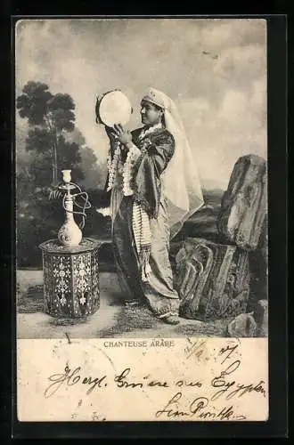 AK Chanteuse Arabe, Tambourin