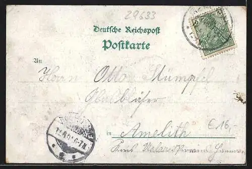 Lithographie Munster, Truppenübungsplatz, Offiziers-Casino, Cantine und Küche