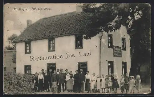 AK Lind bei Wahn, Das Restaurant Jos. Lauf mit Besuchern