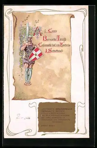 AK 29. Reggimento Fanteria, Infanterie-Regiment Nr. 27, Krieger mit Schild und Schwert