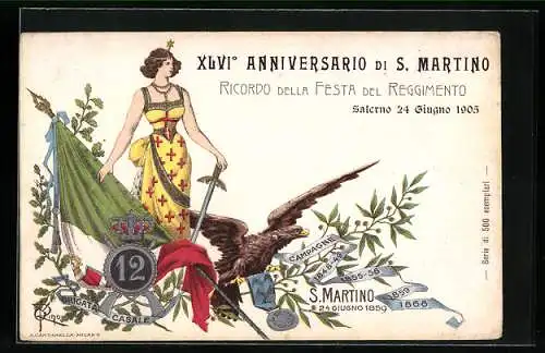 AK XLVI° Annivesario di S. Martino 1905, 12° Reggimento Fanteria, Brigata Casale