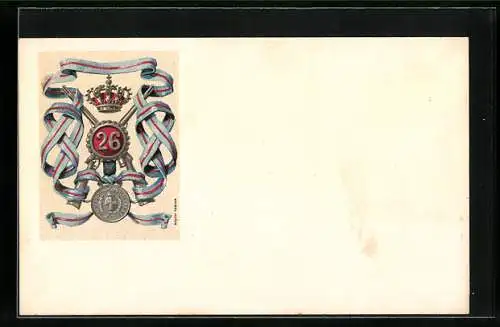 Lithographie 26° Reggimento Fanteria, italiensiches Infanterie-Regiment