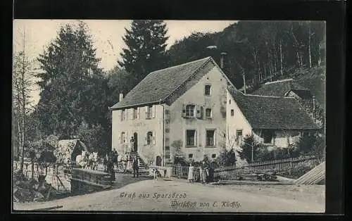 AK Haselburg, Gasthaus von E. Küchly am Waldrand