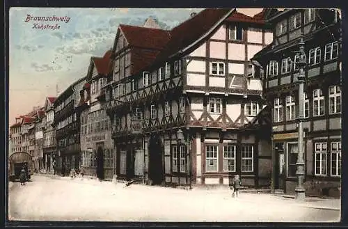 AK Braunschweig, Kuhstrasse mit Hotel Stadt Wolfenbüttel