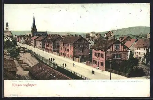 AK Wasseralfingen, Ortspartie mit Blick zur Kirche