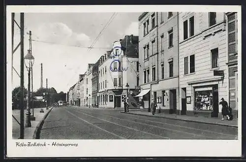 AK Köln-Zollstock, Höningerweg mit Geschäften