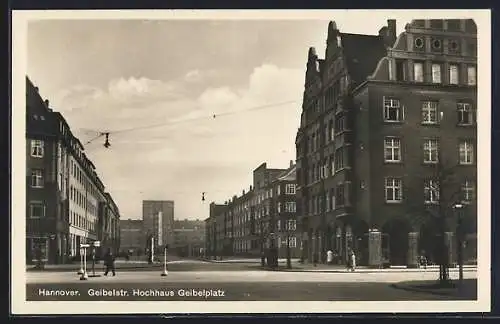 AK Hannover, Partie in der Geibelstrasse mit Hochhaus Geibelplatz