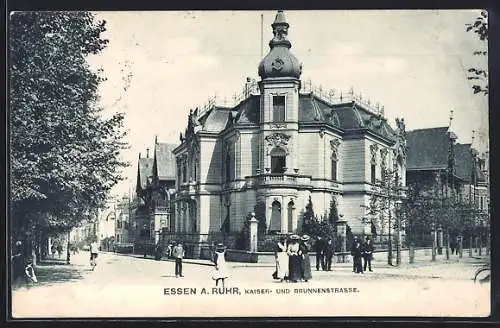 AK Essen a. Ruhr, Kaiser- und Brunnenstrasse