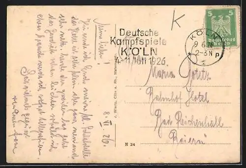 Künstler-AK Cöln a. Rh., Hotel Adler-Restaurant J. Vosen, Johannisstrasse 36, Hauptbahnhof