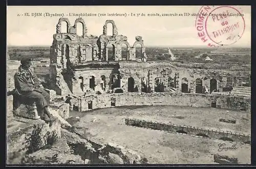 AK El-Djem, l` amphithéâtre, vue intérieure