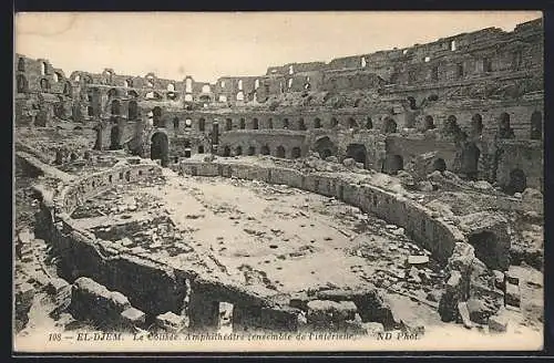 AK El-Djem, Le Colisée, Amphithéâtre, ensemble de l`intérieur