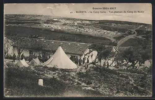AK Bizerte, Le Camp Serbe-Vue gènèrale du Camp du Nador