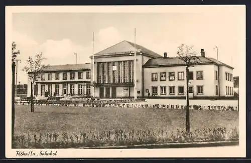 AK Flöha /Sa., Blick zum Bahnhof