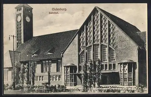 AK Oldenburg / Old., Partie am Bahnhof