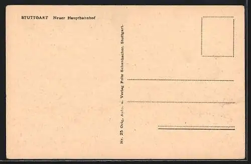 AK Stuttgart, Neuer Hauptbahnhof m. Strassenbahn