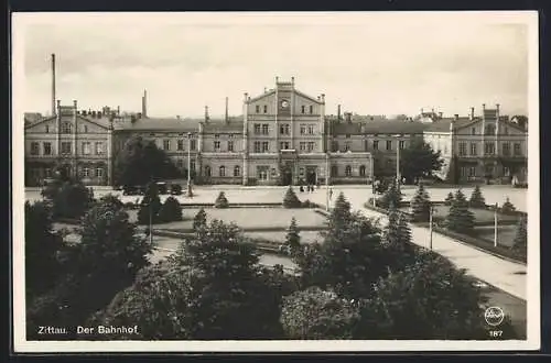 AK Zittau i. Sa., Blick zum Hauptbahnhof