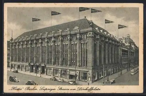 AK Berlin, Hertie Kaufhaus, Leipziger Strasse am Dönhoffplatz