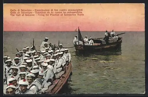 AK Salonica, The Gulf of Salonica, Firing for Practice at Submarine Boats