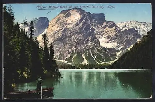 AK Prags /Tirol, Pragser Wildsee mit Seekofel