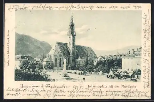 AK Bozen, Johannesplatz mit Pfarrkirche