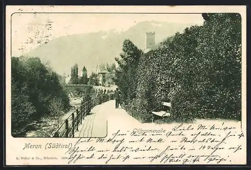 AK Meran, Partie auf der Gilfpromenade