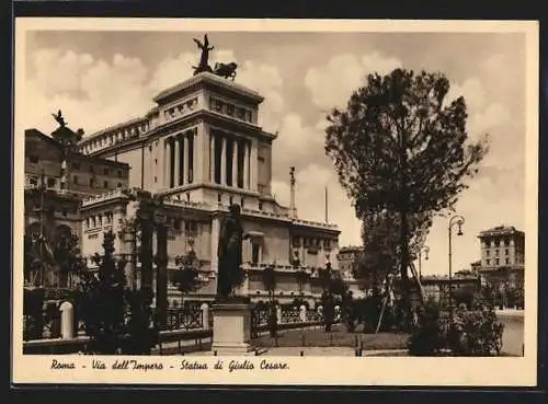 AK Roma, Via dell`Impero, Statua di Giulio Cesare