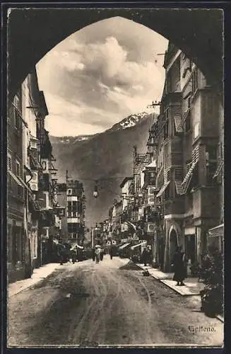 AK Vipiteno, Strassenpartie mit Blick in die Berge