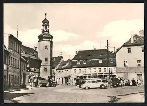 AK Gerbstedt /Kreis Hettstedt, Marktplatz mit Gasthaus Ratskeller