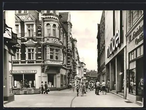 AK Köthen / Anhalt, Schalaunische Strasse mit Geschäften