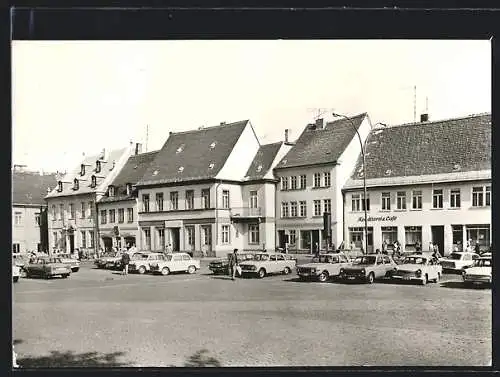 AK Köthen / Anhalt, Marktplatz mit Konditorei Cafe