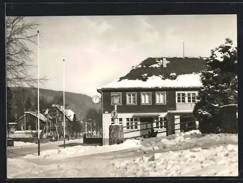 AK Kipsdorf /Erzgeb., Bahnhof im Schnee