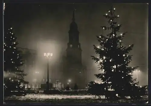 AK Dresden, Altmarkt zur Weihnachtszeit