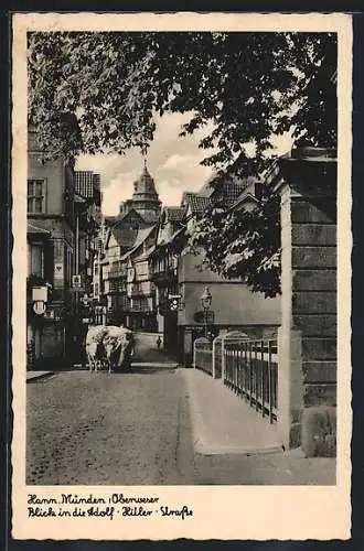 AK Hann. Münden, Blick in die Strasse