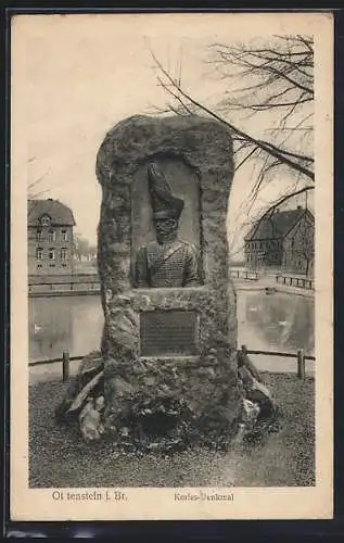 AK Ottenstein / Braunschweig, Korfes-Denkmal am Ufer