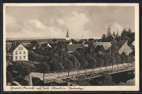 AK Ottenstein /Braunschweig, Ortspartie mit Teich