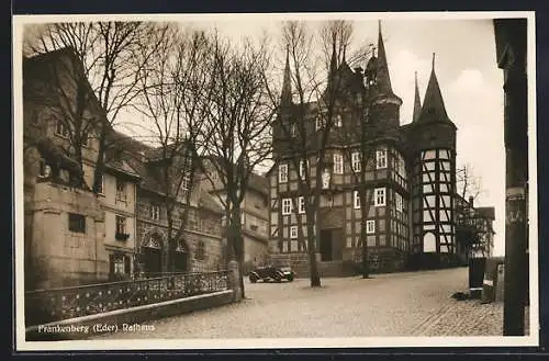 AK Frankenberg / Eder, Strassenpartie am Rathaus