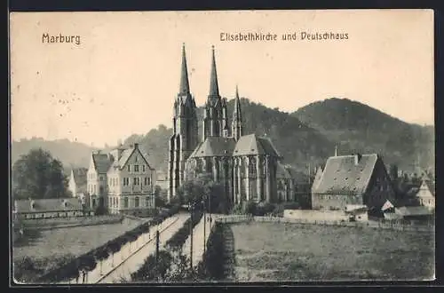 AK Marburg, Elisabethkirche und Deutschhaus