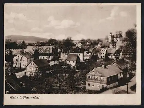 AK Oberottendorf, Ansicht mit Niederottendorf