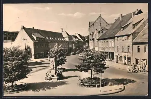 AK Hettstedt /Südharz, Marktplatz aus der Vogelschau