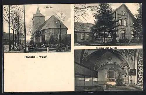 AK Hörste i. Westf., Kirche und Pfarrhaus