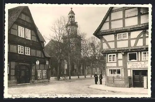 AK Rinteln a. Weser, Kirchplatz mit Brauerei Gasthaus Felsenkeller