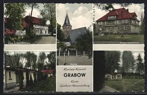 AK Grabow / Dannenberg, Gast- u. Geschäftshaus, Kneipp-Sanatorium