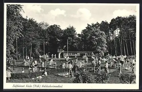 AK Hude /Oldb., Das Waldschwimmbad