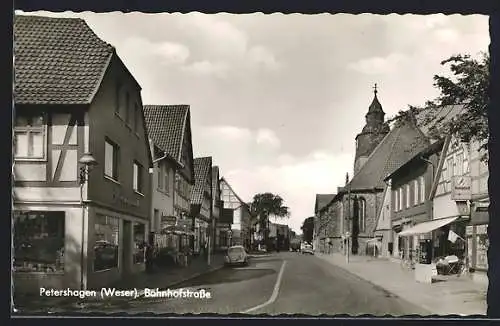 AK Petershagen /Weser, Partie in der Bahnhofstrasse