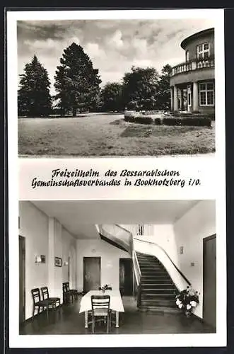 AK Bookholzberg i. O., Freizeitheim des Bessarabischen Gemeinschaftsverbandes, mit Innenansicht